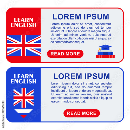 learn english two banners