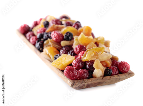 Dried fruits isolated on  white .