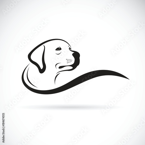 Vector of a dog head design(Labrador Retriever) on white background, Pet. Animals.