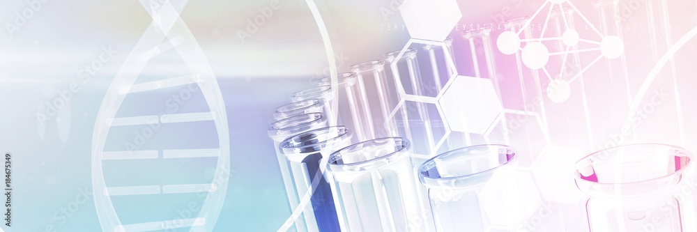 Composite image of image of dna helix and molecules interface Composite image of image of dna helix and molecules interface