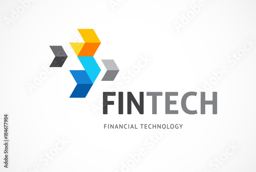 Logo concept for fintech and digital finance industry