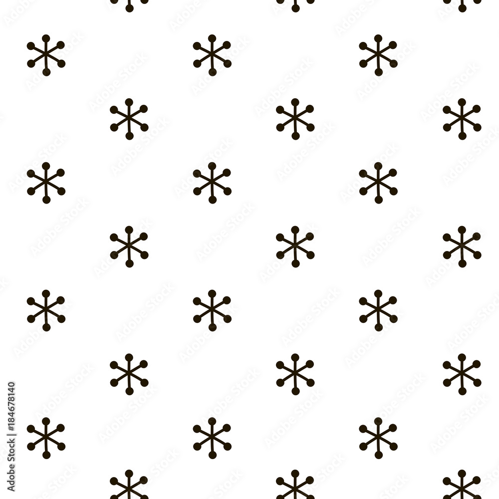 Snowflake seamless pattern. Christmas wrapping paper. Holiday hand