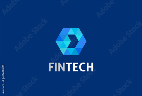 Logo concept for fintech and digital finance industry