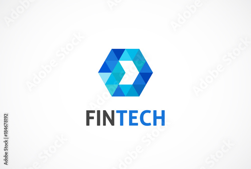Logo concept for fintech and digital finance industry