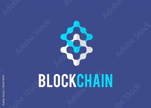 Logo concept  for blockchain and fintech industry