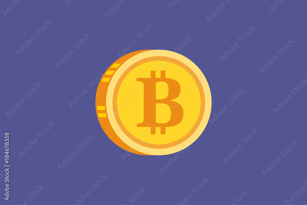 Vector Bitcoin and Cryptocurrency digital gold concept icon Vector Bitcoin and Cryptocurrency digital gold concept icon
