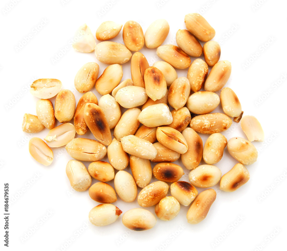 Close-up image of peanuts studio isolated on white background Close-up image of peanuts studio isolated on white background