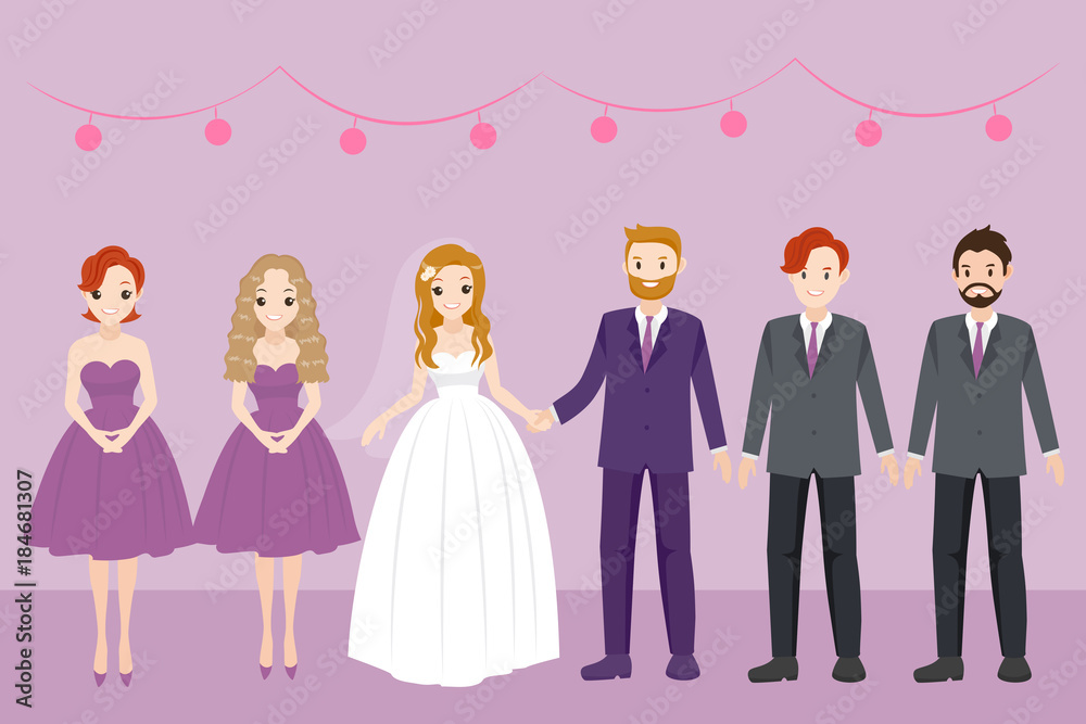 cartoon wedding people