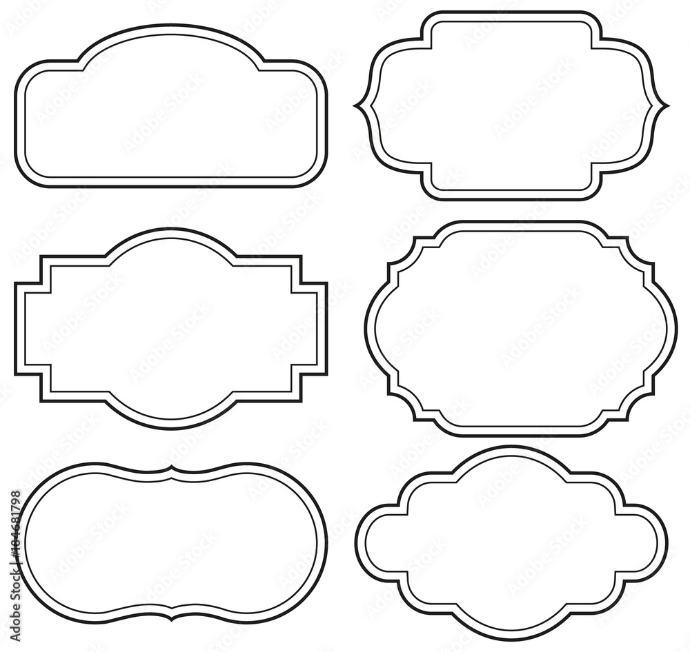 Vector set vintage labels and frame.