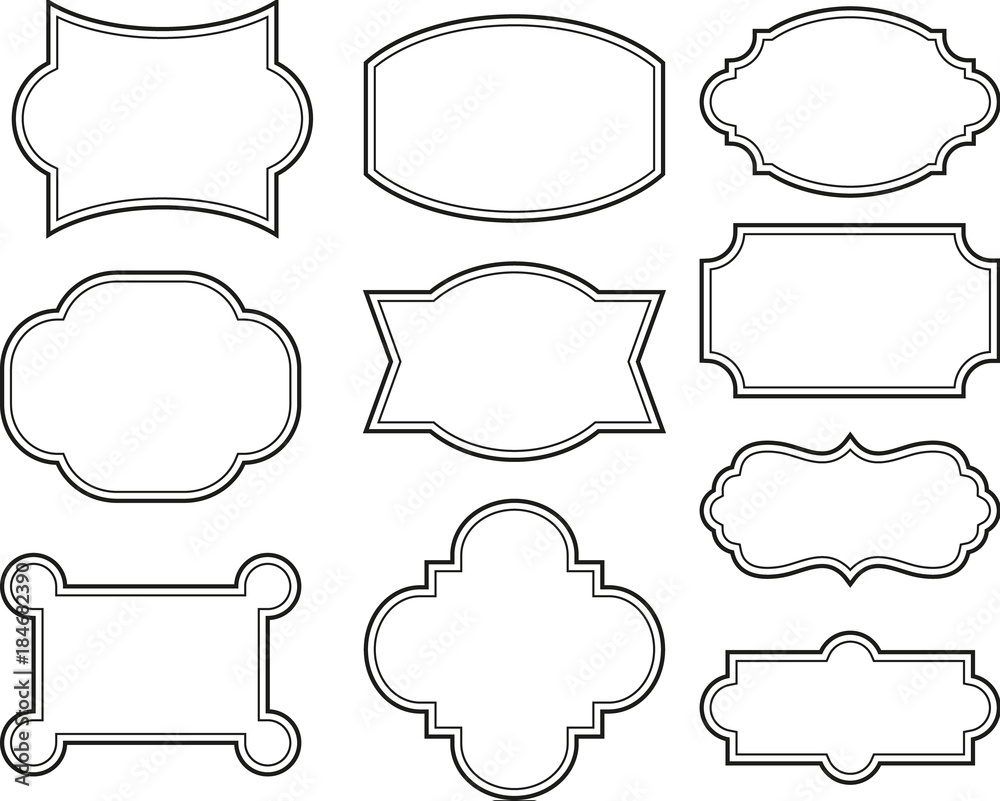 Vector set vintage labels and frame. Stock Vector Adobe Stock