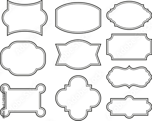 Vector set vintage labels and frame.
