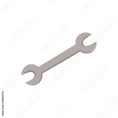 vector cartoon plumbing or mechanic wrench or spanner manual worker tool or equipment. Car maintenance, service design object. Isolated illustration on a white background.