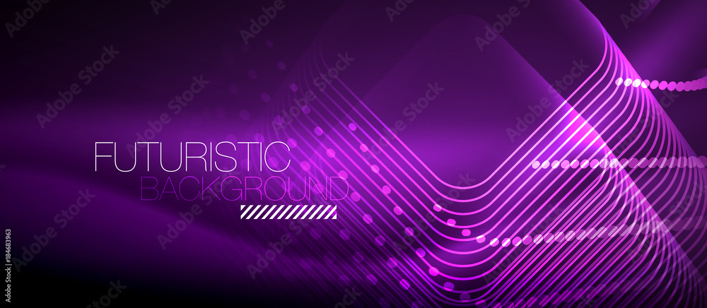 Neon glowing techno lines Neon glowing techno lines