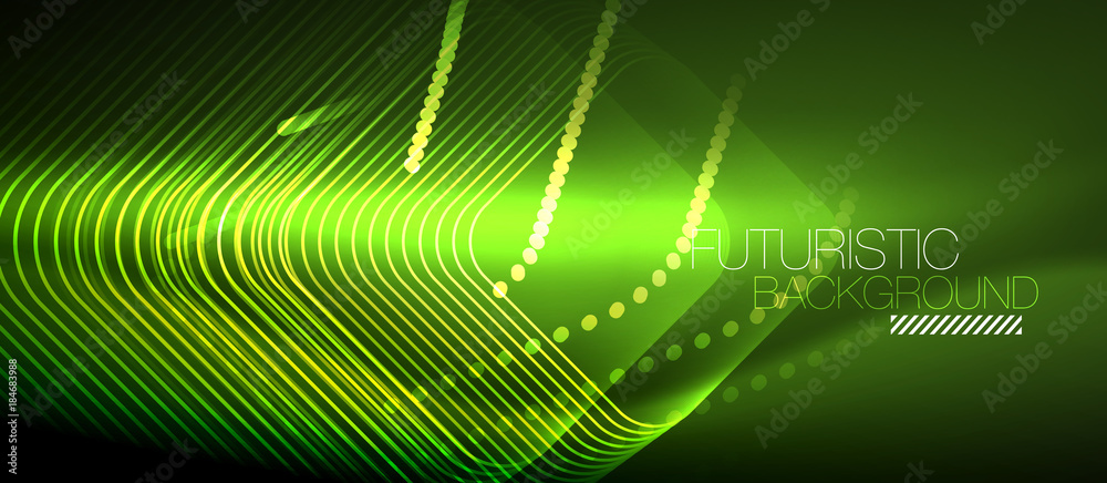 Neon glowing techno lines Neon glowing techno lines