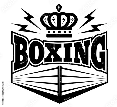 emblem with boxing ring.
