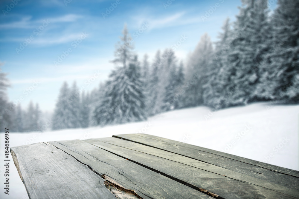 winter table background 