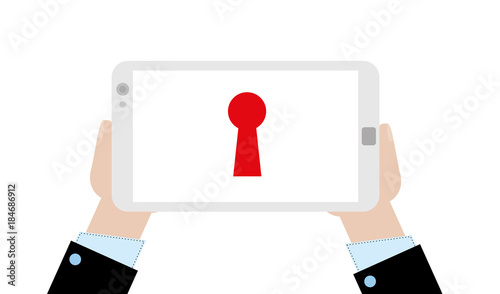 Geschäftsmann mit Tablet - Sicherheit