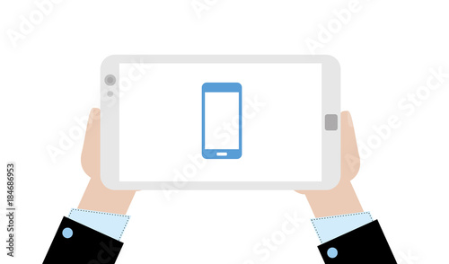 Geschäftsmann mit Tablet - Smartphone - App