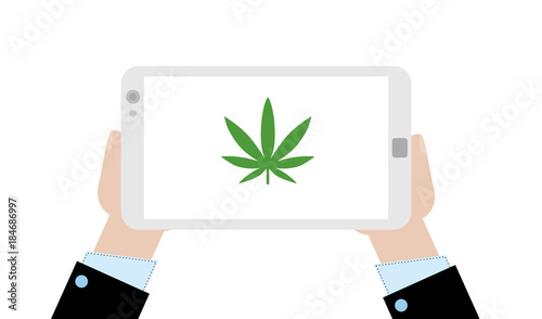 Geschäftsmann mit Tablet - Marihuana