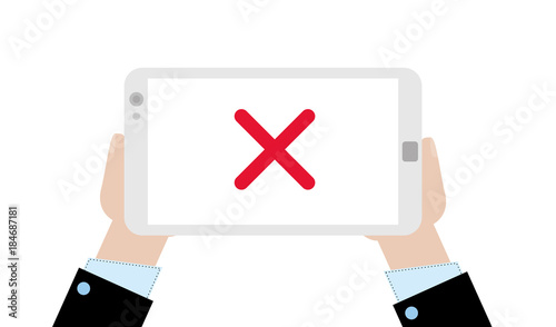Geschäftsmann mit Tablet - X - Abbruch