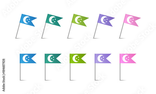 Set - Bunte Fähnchen - Nacht