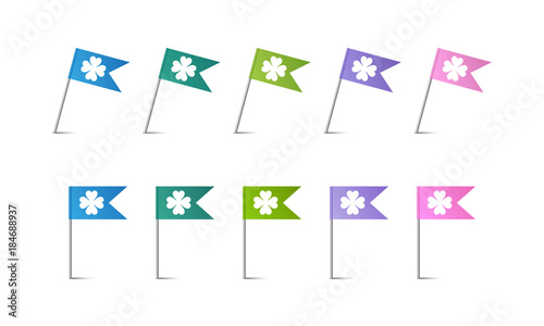 Set - Bunte Fähnchen - Kleeblatt