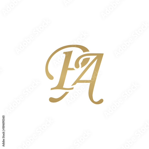 Initial letter PA, overlapping elegant monogram logo, luxury golden color