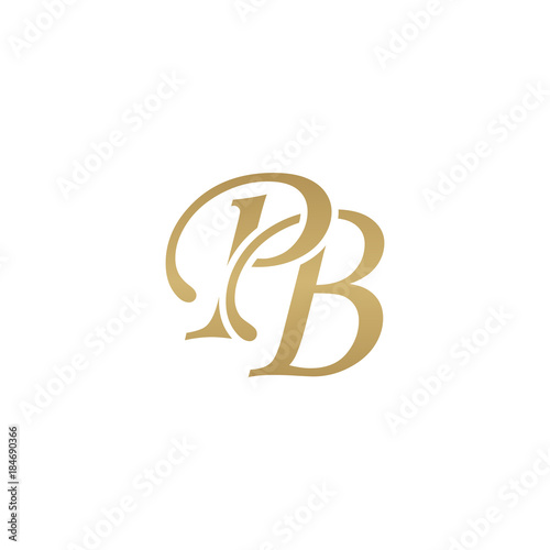 Initial letter PB, overlapping elegant monogram logo, luxury golden color