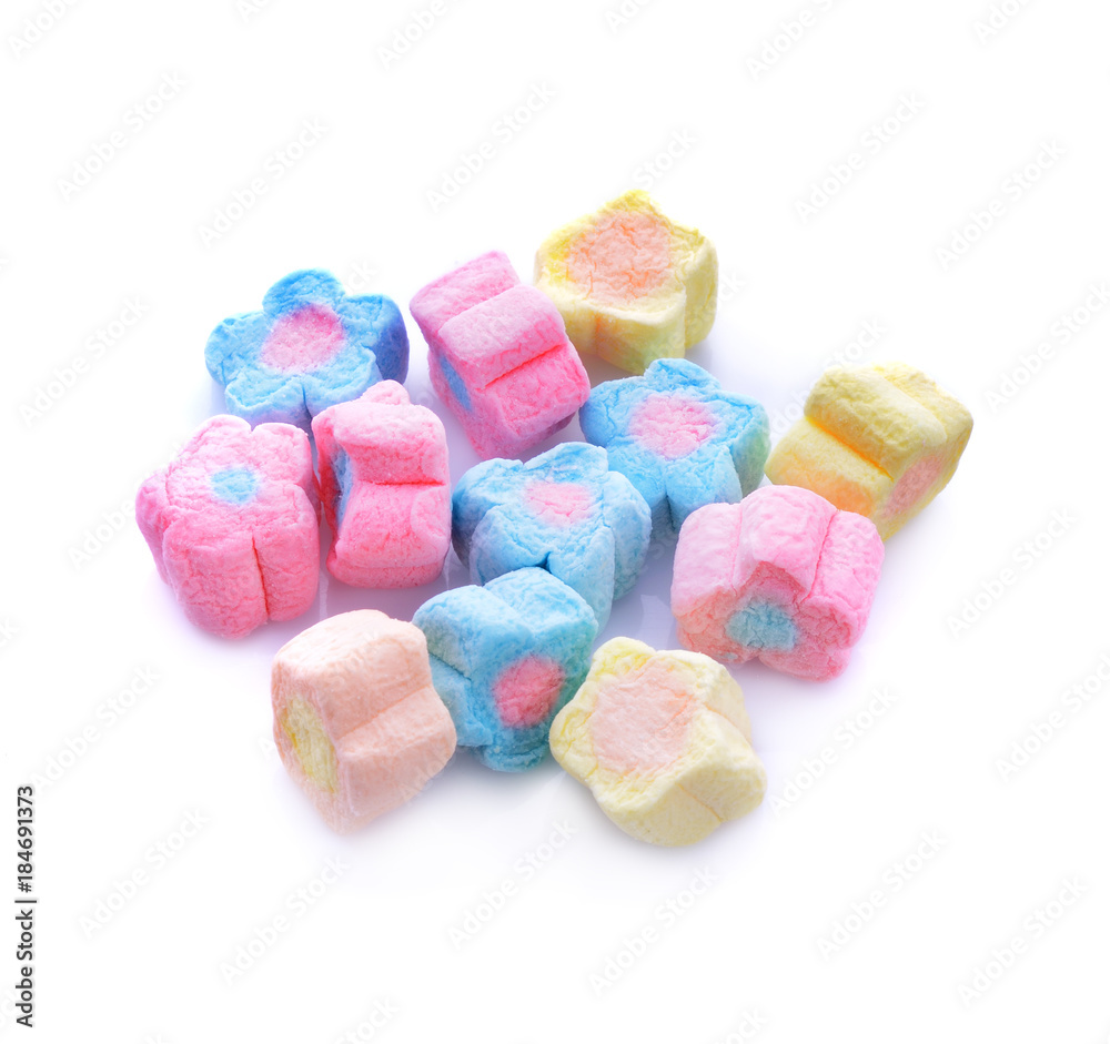 marshmallows candy isolated on white background