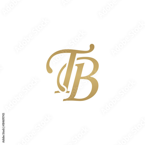 Initial letter TB, overlapping elegant monogram logo, luxury golden color
