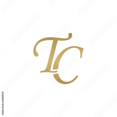 Initial letter TC, overlapping elegant monogram logo, luxury golden color