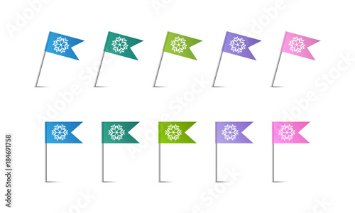 Set - Bunte Fähnchen - Winter