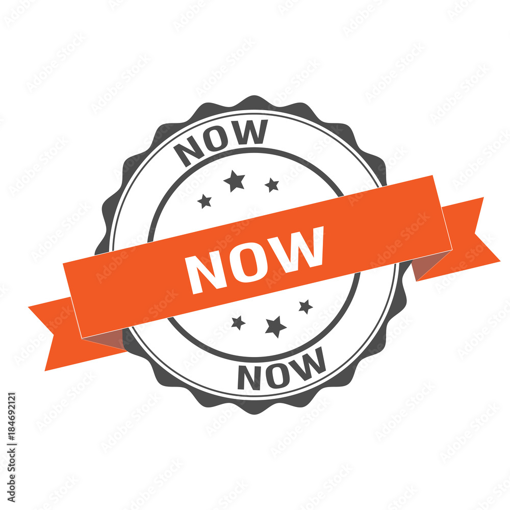 Obraz premium Now stamp illustration