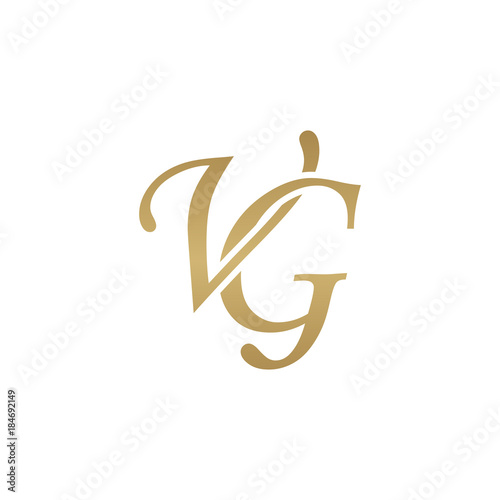 Initial letter VG, overlapping elegant monogram logo, luxury golden color