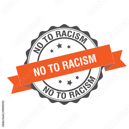 No to racism stamp illustration