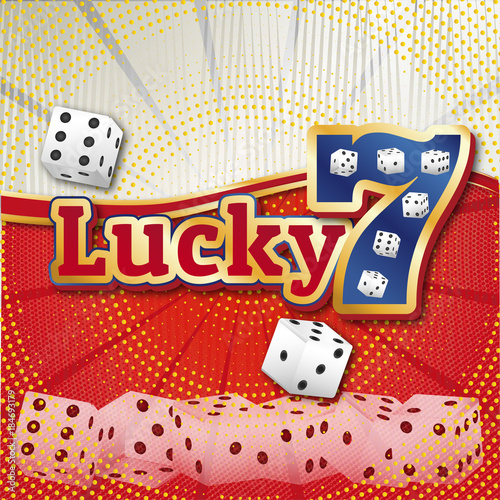 Lucky seven jackpot concept 777. Casino template.