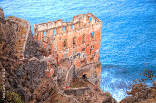 Historical ruins of a castle on the beach of Los Realejos area in Garachio region, in Tenerife - Spain photo