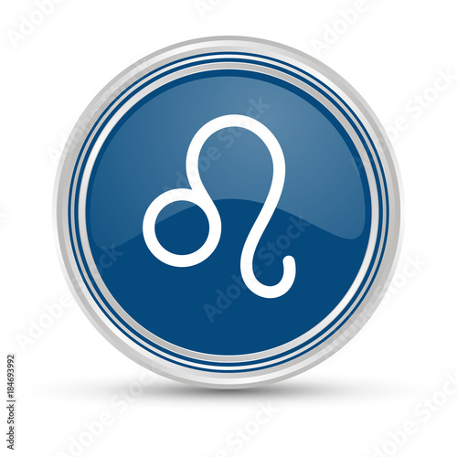 Blauer Button - Löwe - Tierkreis