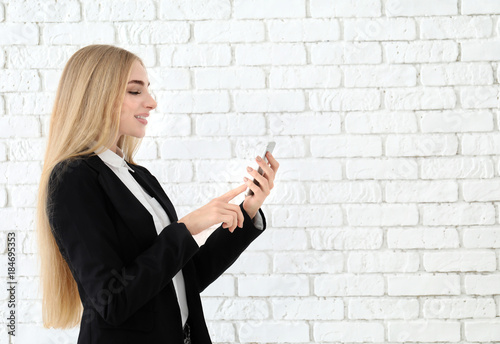 Emotional businesswoman wit...