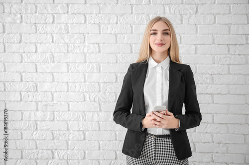 Emotional businesswoman wit...