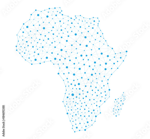 Africa Map network connections communication