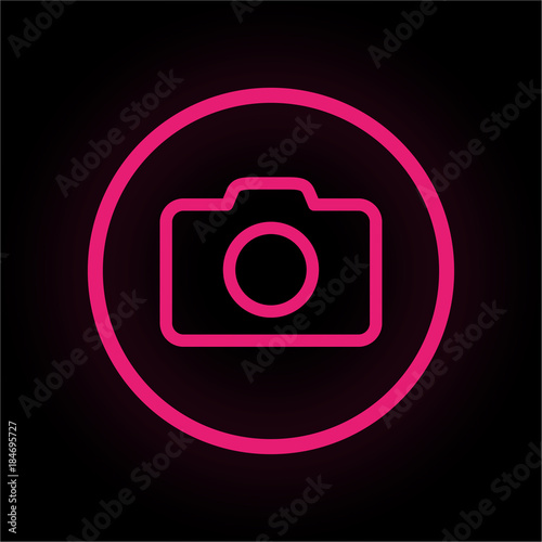 Neon Button rund - Kamera