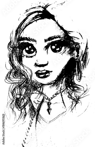 zwart wit portret van mooie vrouw