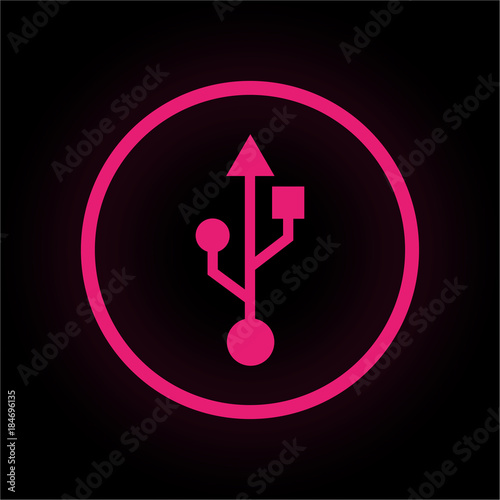 Neon Button rund - USB Kabel