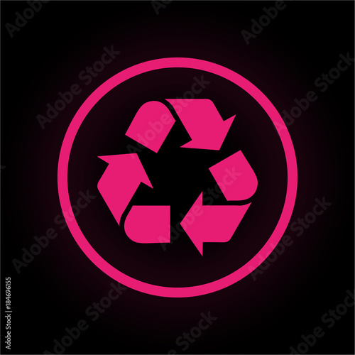 Neon Button rund - Recycling