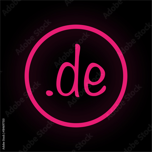 Neon Button rund - .de Domain