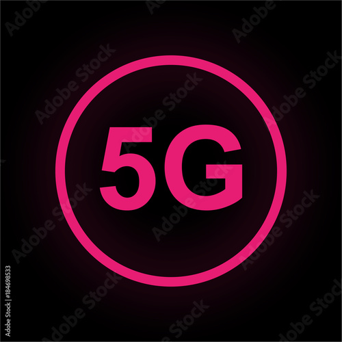 Neon Button rund - 5G Breitband