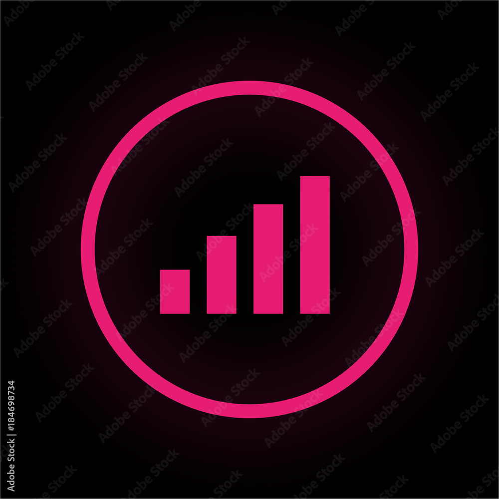 Neon Button rund - Balkendiagramm Neon Button rund - Balkendiagramm