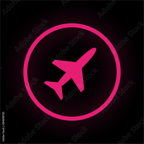 Neon Button rund - Flieger