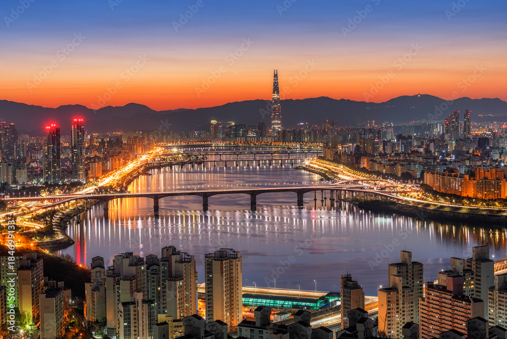 Seoul Cityscape of Hangang bridge in korea. Seoul Cityscape of Hangang bridge in korea.